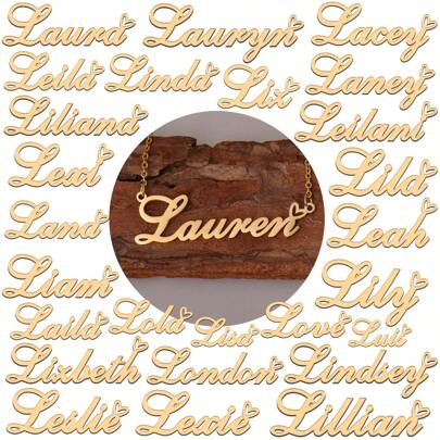 AOLOSHOW 1 件个性化名字项链，适合女性朋友生日礼物母亲节圣诞礼物吊坠珠宝，适合 Lacey Lana Laura Lauren Layla Leila Lena Liam Lexi Lexie Liliana Lilly Linda Lindsay Lindsey Lisa Liz Lizbeth Logan London Love Lucia Luis Luke Lupita Lydia