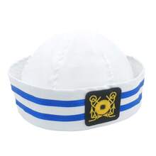Sombrero de marinero blanco, gorra de capitán de marinero para hombres, mujeres, niñas, niños, bebés, accesorios de disfraz. Conjunto de sombrero y bufanda de marinero para mujeres y hombres, atuendo de marina azul con sombrero de marinero blanco, bufanda de marinero para disfraz de Halloween - Multicolor - Ver 5