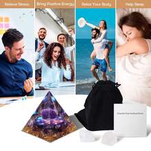 Orgone Pyramid For Positive Energy, Orgonite Healing Crystal Pyramids For Reduce Stress Chakra Reiki Healing Meditation Attracts Lucky And Success - Thạch anh tím-a - Xem 5