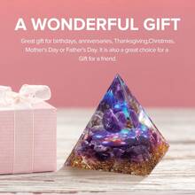 Orgone Pyramid For Positive Energy, Orgonite Healing Crystal Pyramids For Reduce Stress Chakra Reiki Healing Meditation Attracts Lucky And Success - Thạch anh tím-a - Xem 6