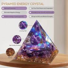 Orgone Pyramid For Positive Energy, Orgonite Healing Crystal Pyramids For Reduce Stress Chakra Reiki Healing Meditation Attracts Lucky And Success - Thạch anh tím-a - Xem 3