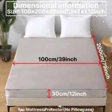 1pc Waterproof Knitted Terry Cloth Mattress Protector(No Pillowcase)-Skin-Friendly, Comfortable, Soft And Breathable Mattress Cover, Noise-Free, Suitable For Apartments, Bedrooms, School Dormitories, And Guest Rooms - Grey - View 25