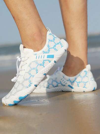 1 Paar Outdoor Wasserschuhe, atmungsaktive Mesh-Oberfläche und Gummisohle für Männer & Frauen, für Sport & Wandern