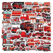 55 piezas Pegatinas de bombero, pegatinas de camión de bomberos, recuerdos de fiesta de camión de bomberos, pegatinas de juguete de camión de bomberos para scrapbooking, a prueba de agua para botellas de agua, portátil, teléfono, monopatín, scrapbooking, regalos de diario - Multicolor - Ver 5