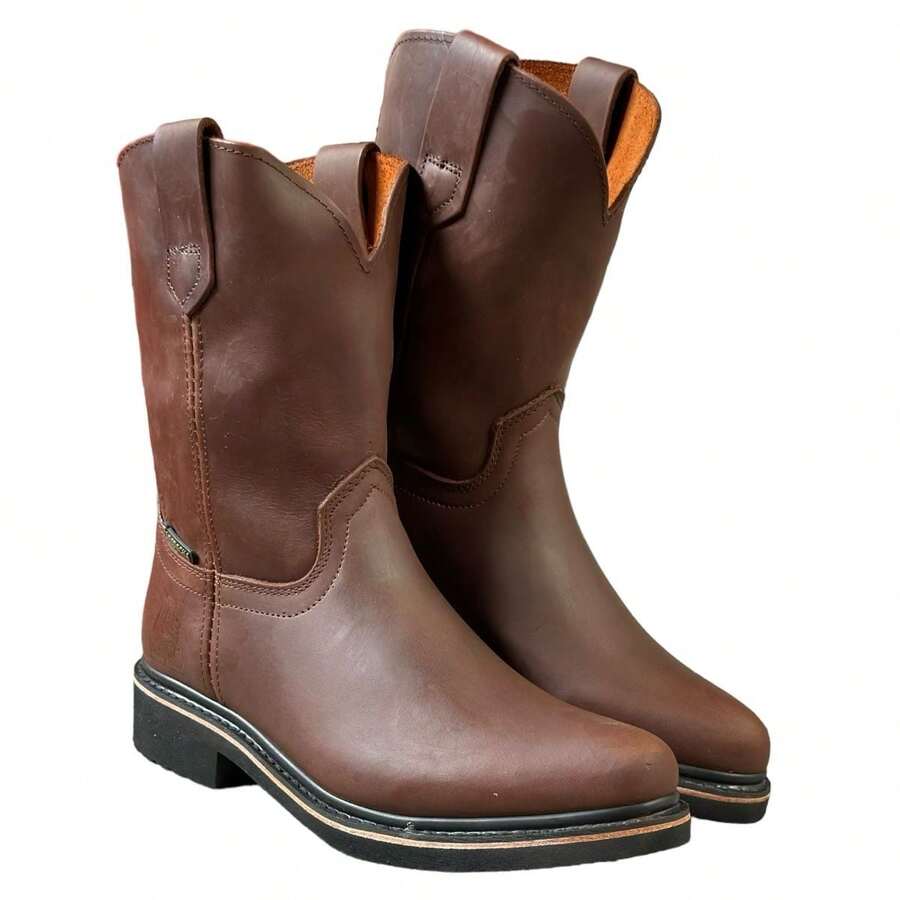 Botas Para Trabajo, De Piel, Ganaderas, Establo, Country, Botas ganaderas, Botas Rudas, Botas para campo, botas Goodyear Welt, - Marrón - Ver 1