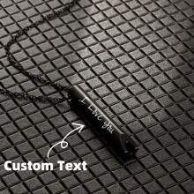 Laser Engraved Text Pendant Necklace, Stainless Steel Mindfulness Whistle Necklace, Adjustable For Breathing & Stress Relief