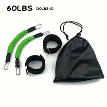 2 elastische Zugbänder mit 2 Fußgelenk-Wickeln für das Training der Beinmuskulatur, Taekwondo Tritte und Krafttraining - Verschiedenfarbig - Übersicht 15