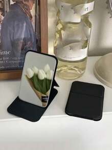 Mini Foldable Desktop Makeup Mirror - Portable Design, Compact Standing Cosmetic Mirror For Daily Use, Student Dormitory Essential - Elegant, Space-Saving, And Travel-Friendly Travel Essentials School Back To School School Supplies Holiday Camping Holiday Essentials Vacation Accessories Summer