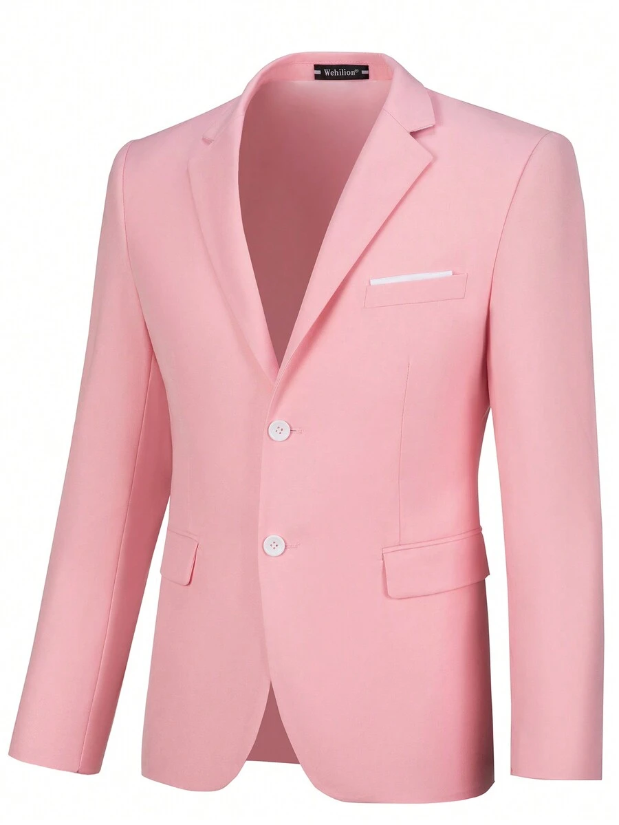 Men Casual Mens Jacket Slim Fit Men's Blazer Outfit Notch Lapel Men's Sport Coats & Blazers Concert Graduation Season Size XS-3XL Men's Spring New Products Suit Sets For Wedding Concert Graduation Season - Hồng - Xem 1