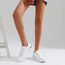 Comfyshoes Women's Marley Fashion Sneakers, Stylish Vegan Casual Walking Shoes With Memory Foam - 白色 - 查看 4