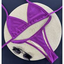Ribbed And Adjustable Ribbon Bikini - Odalisque - View 2