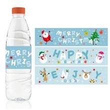 24 件装圣诞派对装饰水瓶标签，圣诞主题防水水瓶贴纸包装派对用品，圣诞派对装饰品，圣诞节 - 彩色 - 查看 8