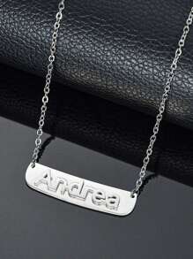 1pc Hot Selling Minimalist Relief Embossing Technology Can Customize Text Nameplates, Suitable For Daily Wear, Electroplated 18k Gold Stainless Steel, Gifted With High-End Boutique Gift Boxes, For Friends, Relatives, Family, Couples, Holiday Gifts