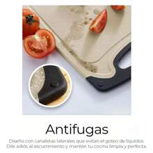 Juego de 3 Tablas de Cocina para Picar y Cortar Alimentos - Beis - Ver 5