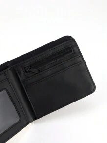 1 محفظة رجالية للأعمال والوقت الحر - جلد PU أسود أنيق، تصميم مطبوع يبرز الشخصية، تصميم عملي محفظة هدية. سعة كبيرة مع فتحات متعددة للبطاقات، طراز كاجوال للأعمال، هدية عيد ميلاد، هدية تخرج، هدية عيد الأب