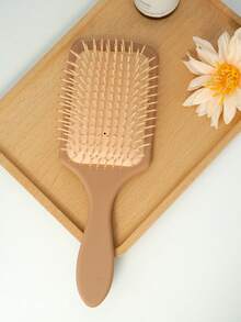 1 件个性化定制梳子，带手柄的大方形气垫梳，顺发刷，适合女性男性和儿童，顺发梳用于按摩头皮，稀疏/卷曲/干燥的头发，定制彩色图案和名字，朋友礼物家庭礼物发刷儿童礼物，女孩礼物，万圣节礼物 - 棕色 - 查看 3