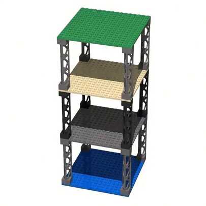 高科技零件 兼容58827零件的小积木 2*2*10积木框架柱 火车轨道支架 手掌框架 积木配件16X16/32*32/8*16件