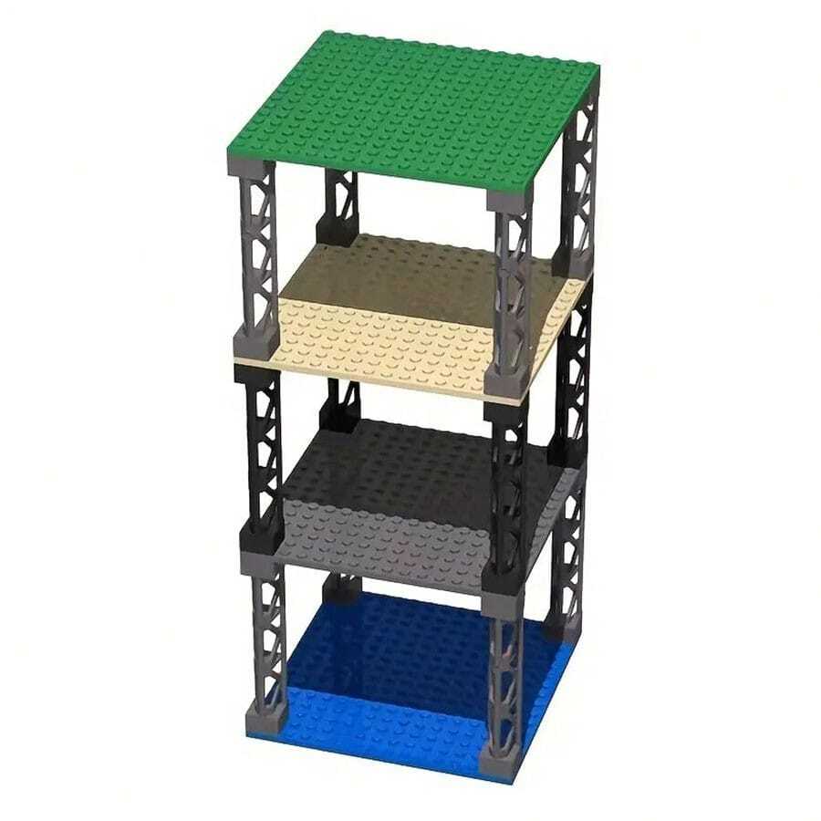 Linh kiện công nghệ cao, Khối xây dựng nhỏ tương thích với 58827 Linh kiện, Cột khung khối xây dựng 2 * 2 * 10, Giá đỡ đường ray xe lửa, Khung lòng bàn tay, Phụ kiện khối xây dựng 16 X 16 / 32*32 / 8*16 Mảnh