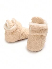 Thick High-Top Plain Boots For Newborn Girls Winter Outdoor Warm Fashion Infant Winter Shoes