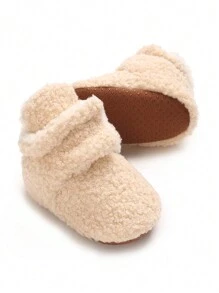 Thick High-Top Plain Boots For Newborn Girls Winter Outdoor Warm Fashion Infant Winter Shoes