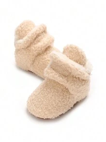 Thick High-Top Plain Boots For Newborn Girls Winter Outdoor Warm Fashion Infant Winter Shoes
