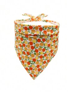 1pc Pet Duckie Fruit Design Triangle Bib/Scarf, Pet Accessories Suitable For Dogs & Cats