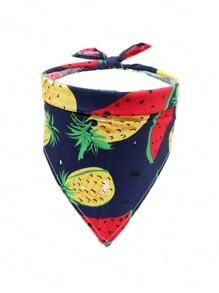 1pc Pet Duckie Fruit Design Triangle Bib/Scarf, Pet Accessories Suitable For Dogs & Cats