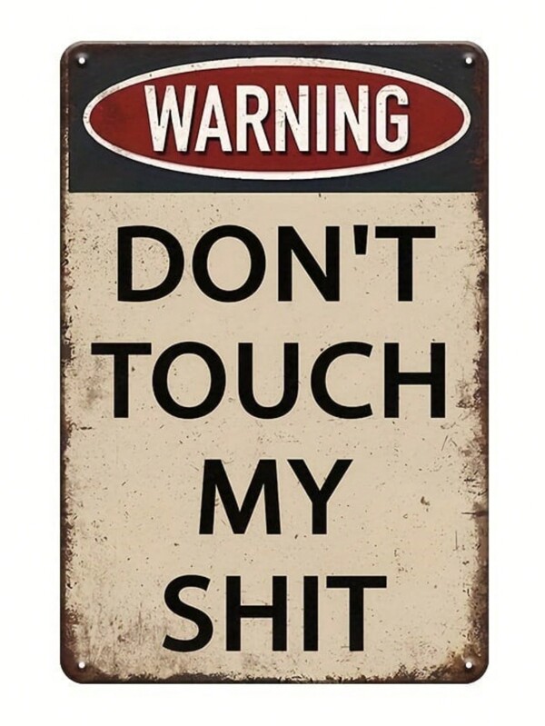 Warning Vintage Metal Tin Sign, Home Decor, Room Decor, Wall Decor, Bathroom Decor, Bar Decor, Cafe Decor, Garage Decor, Farmhouse Decor, 12 X 8 Inch,Wall Art,Canvas,Poster Gifts Birthday Graduation