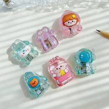 1pc Creative Cartoon Design Pencil Sharpener, Transparent Crystal Shaped Pencil Sharpener, Small & Portable, Suitable For School & Office, Back-To-School Gift - Multicolor - View 2