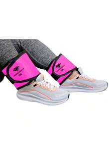Kit Colchonete Dobrável D50 Academia Maleta + Par de Caneleira Musculação Fitness Tornozeleira Rosa - Multicolorido - Visão 4