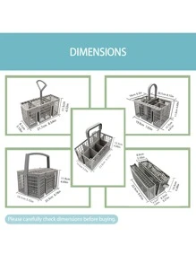 1 Cutlery Basket, Multiple Sizes Of Universal Dishwasher Silverware Replacement Basket, 2-In-1 Utensil, Cutlery Storage Rack, Compatible With Various Models And Sizes Of Dishwashers Such As Bosch, Kitchenaid, Frigidaire, GE - Grey - View 8