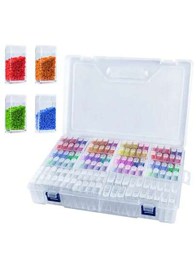 Transparent Storage Box,Multi-Functional Plastic Storage Solution For Diamond Painting Beads, Art Charms And Jewelry Accessories, Ideal For DIY Crafters And Creative Art Storage