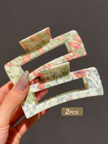 1/2/6 件装优雅花卉图案发夹，女士适用 - 彩色 - 查看 11
