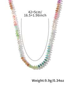 1 pieza Collar de mujer de cuentas hechas a mano con piedras naturales coloridas de estilo elegante y bohemio, con broche de langosta chapado en oro cobre, como regalo de verano para ella, mejor amiga