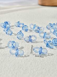 50pcs Mini Acrylic Baby Pacifiers For Baby Shower Decorations, Table Scatter, Party Favors, Games & Activities(Blue)