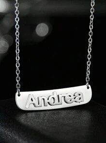 1pc Hot Selling Minimalist Relief Embossing Technology Can Customize Text Nameplates, Suitable For Daily Wear, Electroplated 18k Gold Stainless Steel, Gifted With High-End Boutique Gift Boxes, For Friends, Relatives, Family, Couples, Holiday Gifts