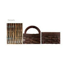 1pc Multi-Size Handwoven Faux Rattan Wicker Storage Basket, Suitable For Snacks, Fruits, Cosmetics, Keys And Other Small Items - Mocha Brown - View 4