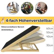 VA-Cerulean Foldable Dog Ramp Pet Stairs 100cm Long Large Cats And Dogs Anti-Slip Dog Entry Aid Up To 100kg Car Pet Stairs Portable Non-Slip Height Adjustable 30-60cm - Apricot - View 2