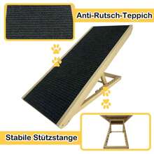 VA-Cerulean Foldable Dog Ramp Pet Stairs 100cm Long Large Cats And Dogs Anti-Slip Dog Entry Aid Up To 100kg Car Pet Stairs Portable Non-Slip Height Adjustable 30-60cm - Apricot - View 3