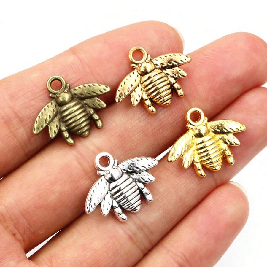 30 pièces 20x16mm Charms pendentif abeille en alliage de zinc, accessoires de fabrication de bijoux DIY - abeille - Voir 1