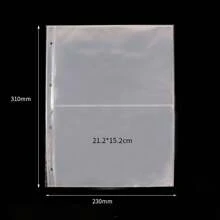 10 张 A4 Kpop 照片卡活页夹多个口袋套 PP 无酸相册补充页卡片印章模具珠宝收纳 - 透明 - 查看 10