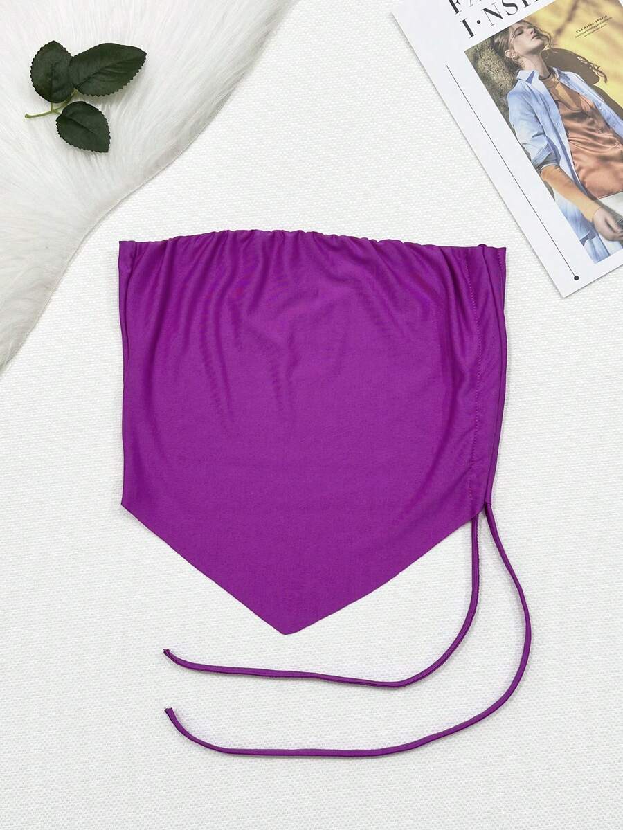 Women's Fashion Short Tops - 紫色 - 查看 1