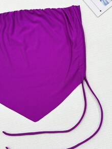 Women's Fashion Short Tops - 紫色 - 查看 2