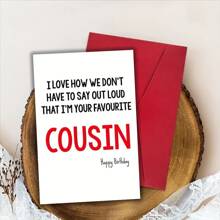 1 张有趣的表兄弟生日贺卡 - 生日快乐，幽默最喜欢的表兄弟贺卡，适合男士、女士、爸爸、兄弟姐妹、丈夫、男朋友 - 适合 14 岁以上的祝福、圣诞节 - 彩色 - 查看 10