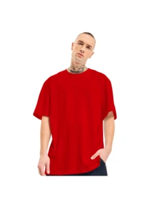 Jesus Graphic Letter Colors Oversized Printed T-Shirt - Đỏ - Xem 2