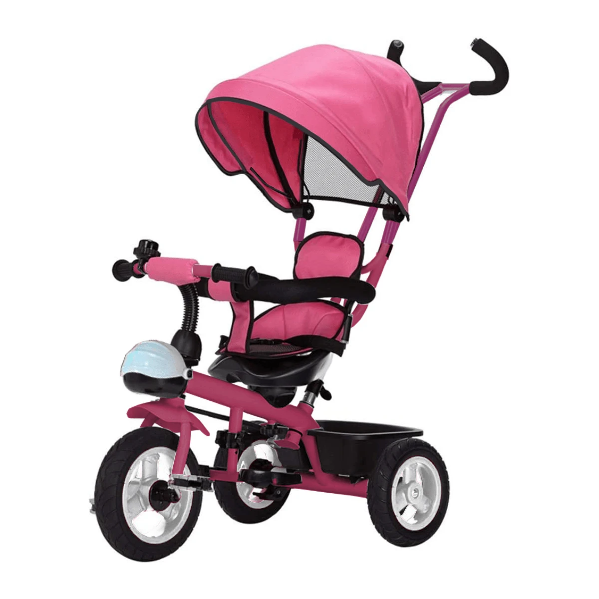 Triciclo para niños con barra de Empuje - Rosa - Ver 1