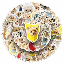 50 piezas Pegatinas de dibujos animados lindos de perro Yorkshire Terrier para equipaje, taza, decoración DIY de escritorio - Multicolor - Ver 6