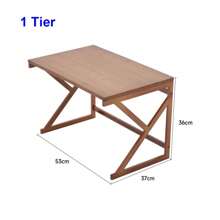 LIVINGANDHOME Living And Home 1/2 Tier Wooden Free Standing Storage Shelf Organizer,Kitchen Bakers Rack,Microwave Stand, Kitchen Storage Rack Shelf Holder For Spices, Pots, And Pans,Kitchen Supplies Tableware Storage Shelf - 棕色 - 查看 3