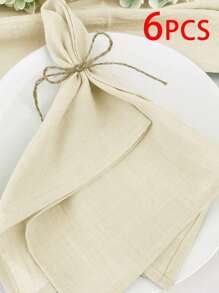 6/300pcs Nordic Style Minimalist Plaid Napkins, 100% Polyester Wrinkle-Resistant, Suitable For Hotel, Restaurant, Home, Holiday Party, Banquet Table Decoration, Cocktail Napkins