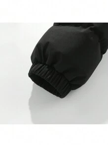 Áo khoác nam mùa đông có mũ trùm đầu, áo khoác ngoài rộng rãi ấm áp và thoải mái - màu đen - Xem 6